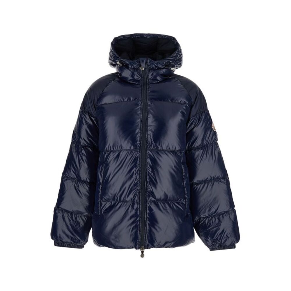 Pyrenex Unisex Down Jacket Blue With Fixed Hood And Zip Front Closure